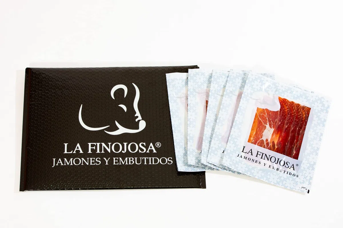 Jamón Serrano Gran Reserva Loncheado - 5 Sobres de 100 g - Mínimo 24 Meses de Curación - Pata de Jamón Envasada al Vacío - Aroma Agradable e Intenso - Sabor Dulce y Poco Salado - La Finojosa
