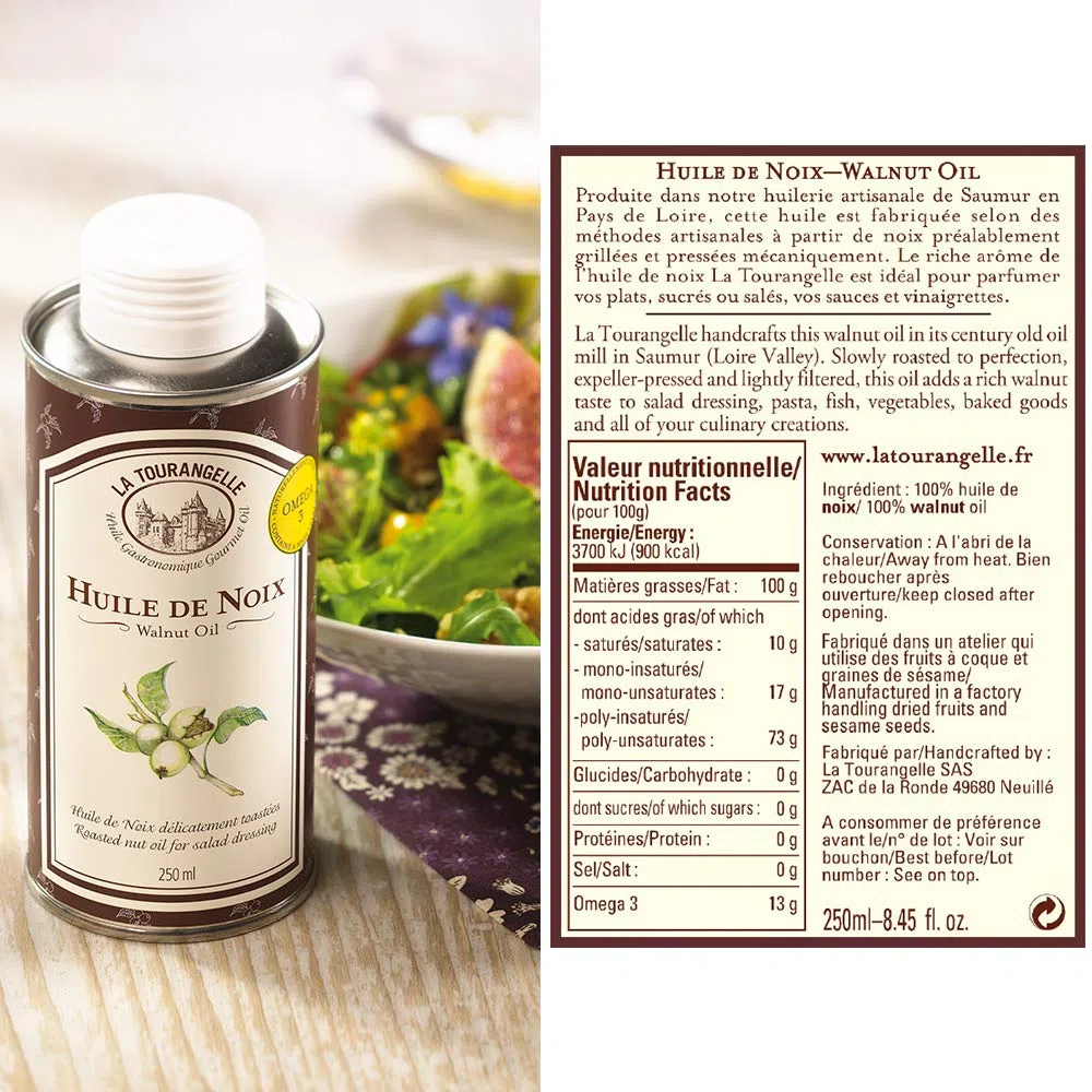 La Tourangelle - Lot de 3 Huiles Gourmandes : Huile de Noix, Huile de Noisette, Huile Vierge de Sésame. Idéales pour Vos Recettes de tous les Jours - 3 X 250ml , El empaque puede variar
